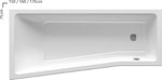 BeHappy II 170x75 P asymmetrical bathtub white